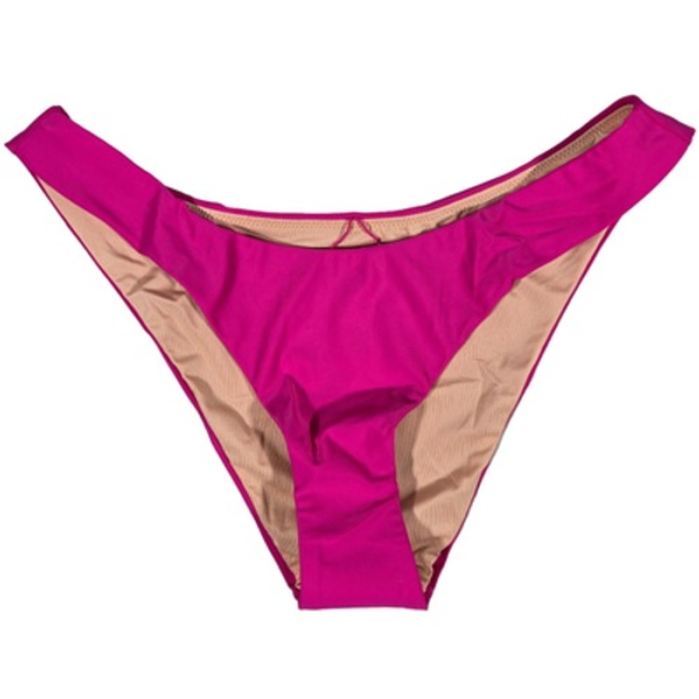 J. Crew‎ Curved-waist cheeky bikini bottom Radiant Fuchsia S NWT